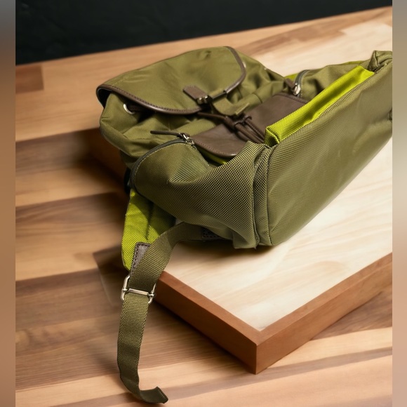 Fossil NWOT Buckner Rucksack Laptop Backpack in Green and Brown - Picture 6 of 16